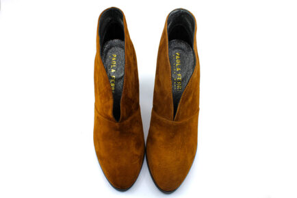 ANKLE BOOTIES ψηλοτάκουνα ταμπά