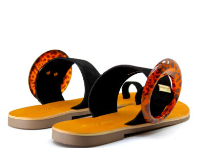 ΓΥΝΑΙΚΕΙΑ ΔΕΡΜΆΤΙΝΑ ΣΑΝΔΑΛΙΑ ΜΑΥΡΑ LES TROPEZIENNES