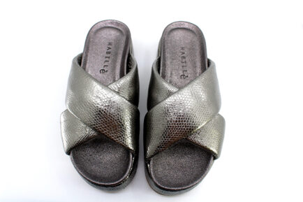 flatforms ασημί παντόφλες