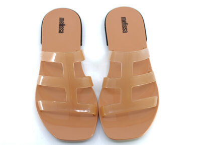 vegan μαύρα καφέ φλατ σανδάλια melissa