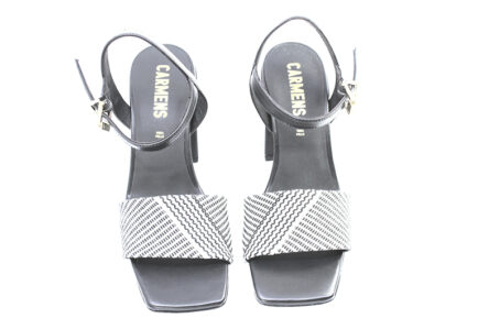 μαύρα δερμάτινα πέδιλα CARMENS