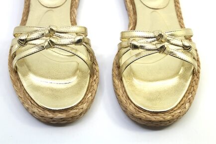 δερμάτινα χρυσά σανδάλια παντόφλες PALOMA BARCELO