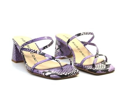 FABIO RUSCONI ΔΕΡΜΑΤΙΝΑ MULES μωβ snake print