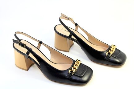 ΔΕΡΜΑΤΙΝΕΣ SLINGBACK ΜΑΥΡΕΣ ΓΟΒΕΣ FABIO RUSCONI