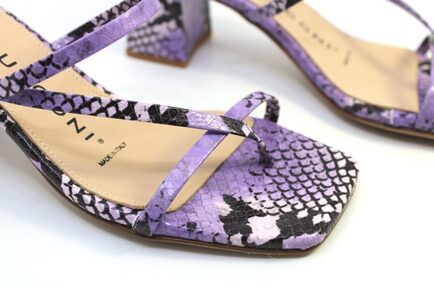 FABIO RUSCONI ΔΕΡΜΑΤΙΝΑ MULES μωβ snake print