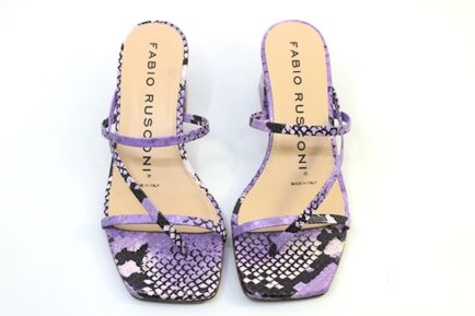 FABIO RUSCONI ΔΕΡΜΑΤΙΝΑ MULES μωβ snake print