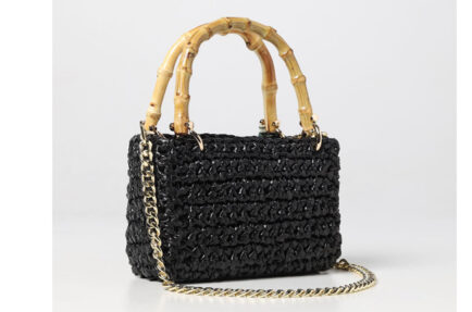 RAFFIA ΤΣΑΝΤΑ ψαθινη μαύρη