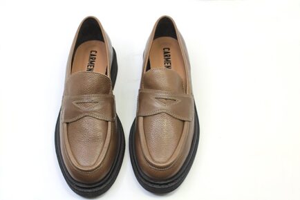 δερμάτινα καφέ μοκασίνια CARMENS
