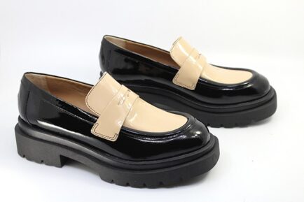 ΔΕΡΜΑΤΙΝΑ ΛΟΥΣΤΡΙΝΙ CHANKY LOAFERS MAYRA PF16 D3324 NERO/NUDE