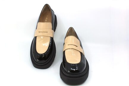ΔΕΡΜΑΤΙΝΑ ΛΟΥΣΤΡΙΝΙ CHANKY LOAFERS MAYRA PF16 D3324 NERO/NUDE