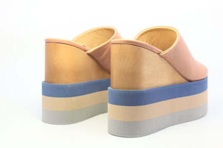 paloma barcelo δερματινες πλατφόρμες μπέζ mules