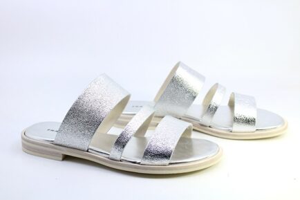 FRAU γυναικεια δερμάτινα σανδάλια ασημί