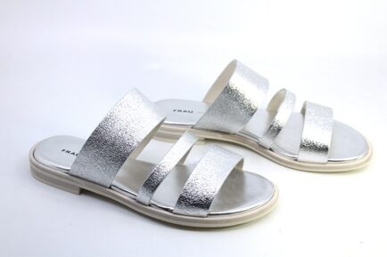 FRAU γυναικεια δερμάτινα σανδάλια ασημί