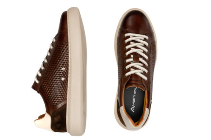 Δερμάτινα ανδρικά sneakers καφέ ambitious