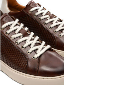 Δερμάτινα ανδρικά sneakers καφέ ambitious