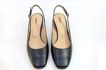 δερμάτινες μπλέ γόβες slingback FRAU