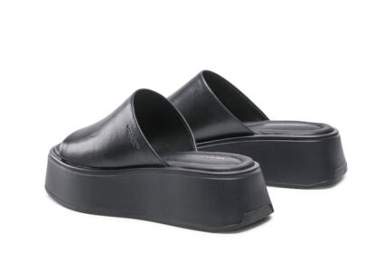 vagabond δερμάτινα sliders παντόφλες μαύρες