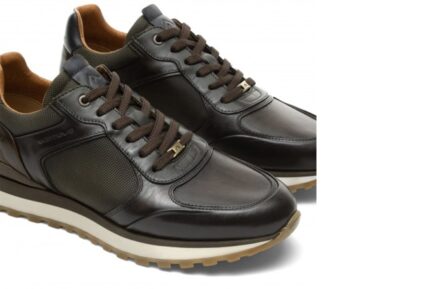 Δερμάτινα sneakers ανδρικα καφε AMBITIOUS PARK 13140