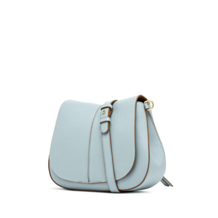 Gianni Chiarini Helena round δερμάτινη τσάντα ώμου γαλάζια