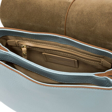 Gianni Chiarini Helena round δερμάτινη τσάντα ώμου γαλάζια