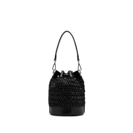 gianni chiarini raffia bucket πουγκί μαύρο