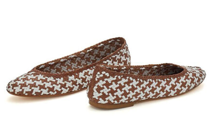 fabio Rusconi ballerinas πλεκτο δερμα ταμπά