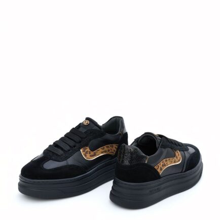 JANET JANET sneakers μαύρα λεοπάρ