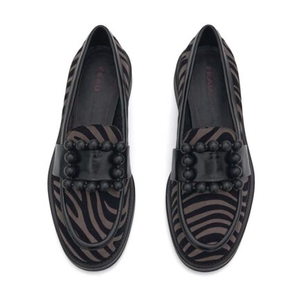 frau loafer animal print γυναικεια