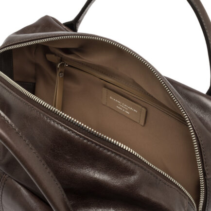 GIANNI CHIARINI δερμάτινη τσάντα καφέ traveller