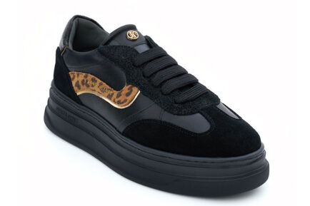 JANET JANET sneakers μαύρα λεοπάρ