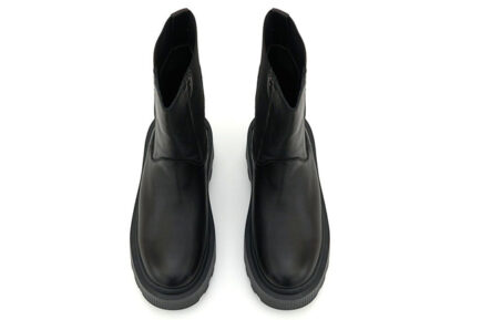 janet&janet μαύρα δερμάτινα μποτάκια 3