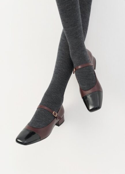 μπαλαρινες μπορντω με μπαρέτα δερμάτινες