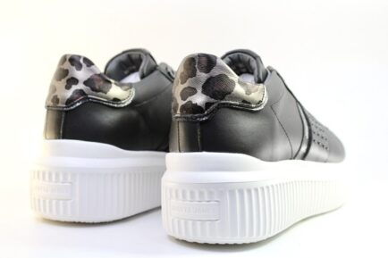 δερμάτινα γυναικεία sneakers μαύρα janet&janet