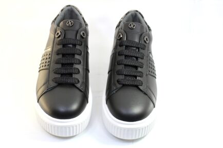 δερμάτινα γυναικεία sneakers μαύρα janet&janet