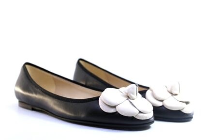 fabio Rusconi δερμάτινες μπαλαρινες μαύρες