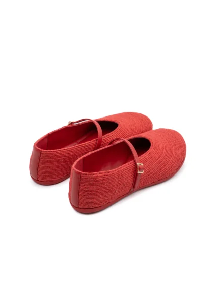palomitas πλεκτά φλάτ παπουτσια μπαλαρινες κοκκινες