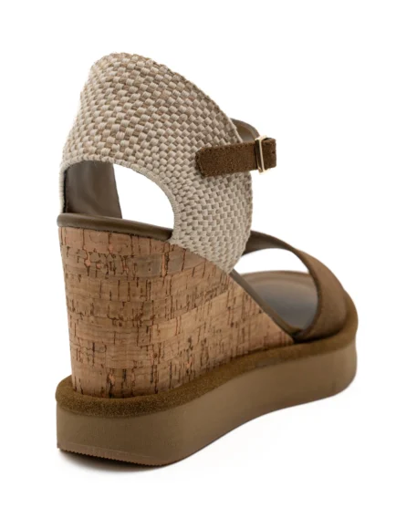 suede καφε πλατφόρμες paloma Barcelo με φελλο