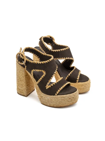 paloma barcelo ψηλοτάκουνα πέδιλα καφέ