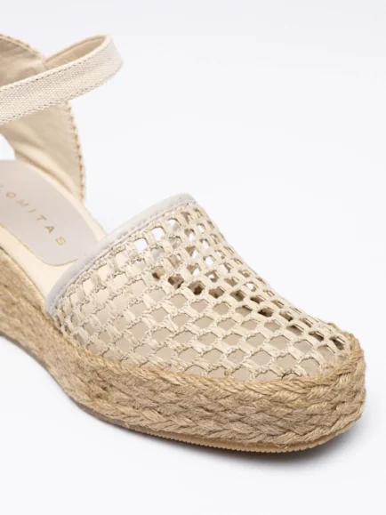 πλατφόρμες εσπαντριγιες palomitas μπέζ με σχοινι γιούτα