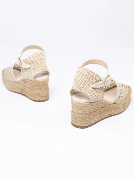 πλατφόρμες εσπαντριγιες palomitas μπέζ με σχοινι γιούτα