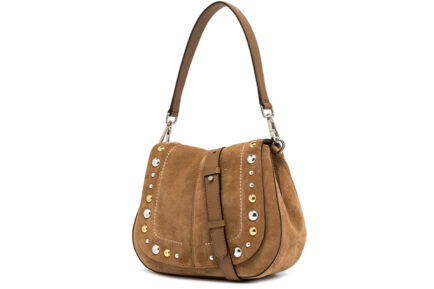 gianni chiarini helena round καστόρινη καφέ τσάντα ώμου