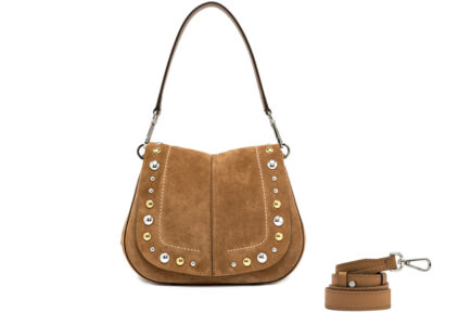 gianni chiarini helena round καστόρινη καφέ τσάντα ώμου