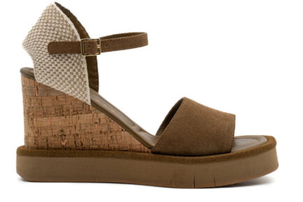 suede καφε πλατφόρμες paloma Barcelo με φελλο