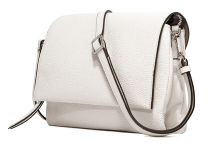 Δερμάτινη crossbody τσάντα λευκή gianni chiarini three