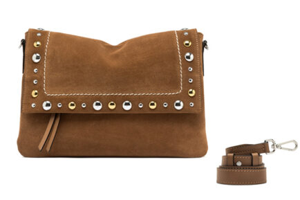 καστόρινη τσάντα χειρως και ώμου gianni chiarini καφέ