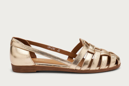 Frau χρυσα δερματινα φλατ μπαλαρινες