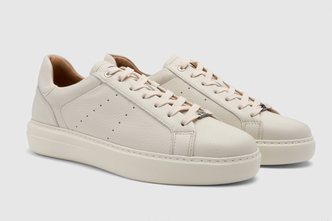 ambitious sneakers ανδρικα λευκά δερμάτινα