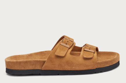 frau γυναικεια καστόρινα sliders παντόφλες καφέ