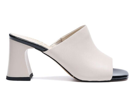 janet janet δερμάτινα σπρομαυρα μαύρα mules