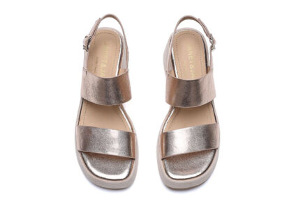 anet janet δερμάτινα πεδιλα πλατφόρμες χρυσες